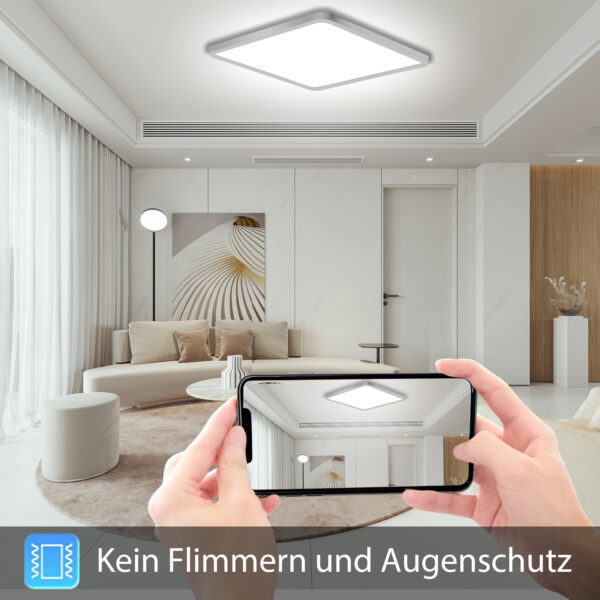 SUNZOS Deckenlampe Led Deckenleuchte Dimmbar 36W, 3000K/4500K/6500K 30cm Deckenlampe Led Panel Dimmbar für Lampe Wohnzimmer, Schlafzimmer, Küchenlampe, Esszimmer, Badezimmer, Led Lampen Deckenlampen - 图片 4