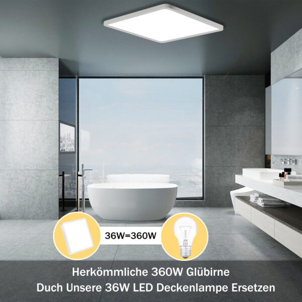 SUNZOS Deckenlampe Led Deckenleuchte Dimmbar 36W, 3000K/4500K/6500K 30cm Deckenlampe Led Panel Dimmbar für Lampe Wohnzimmer, Schlafzimmer, Küchenlampe, Esszimmer, Badezimmer, Led Lampen Deckenlampen - 图片 7