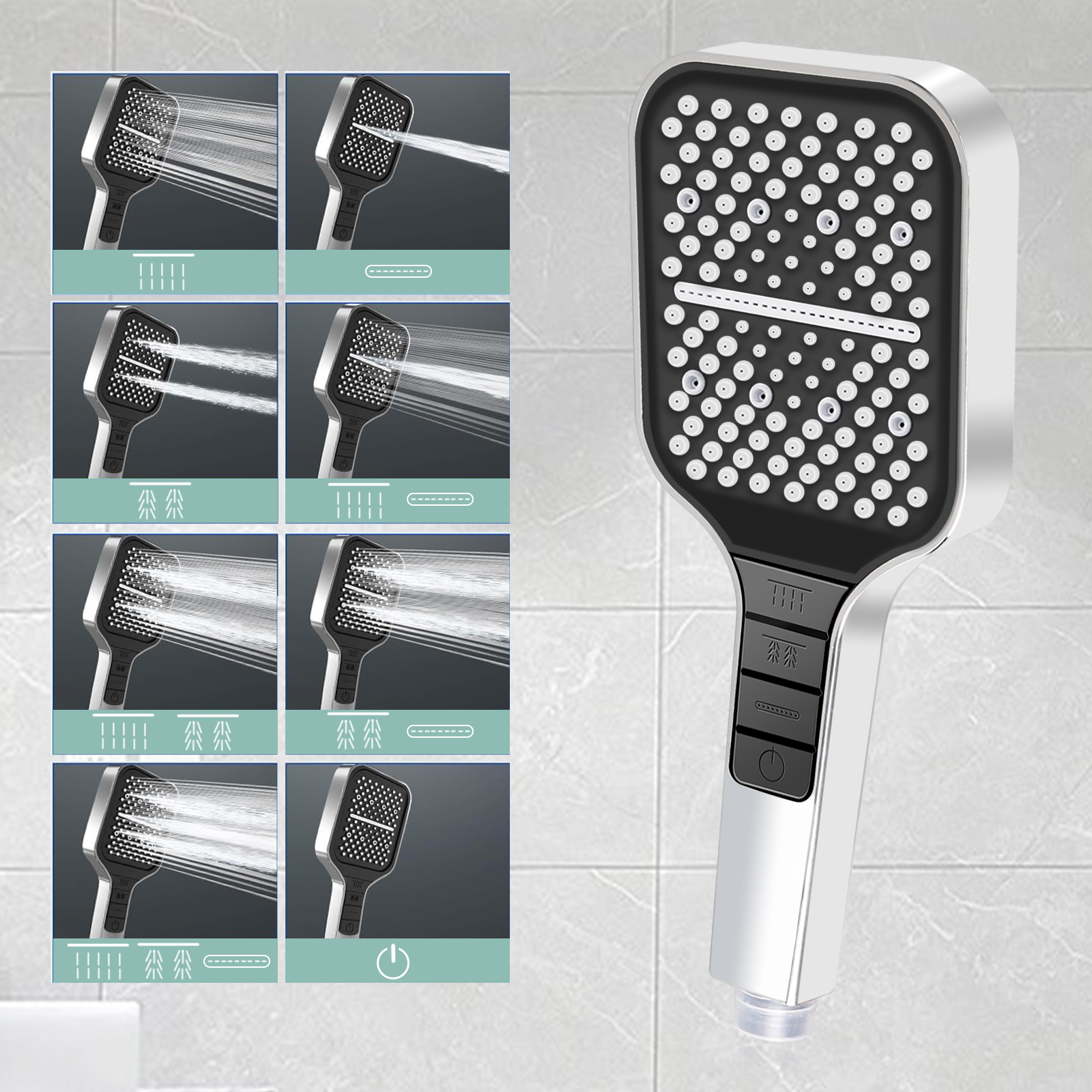 SUNZOS Duschkopf Wassersparend, Wassersparender Duschkopf, Große Verdickte Duschkopf - 图片 2