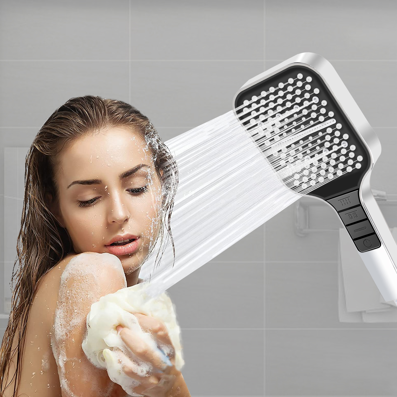SUNZOS Duschkopf Wassersparend, Wassersparender Duschkopf, Große Verdickte Duschkopf - 图片 7